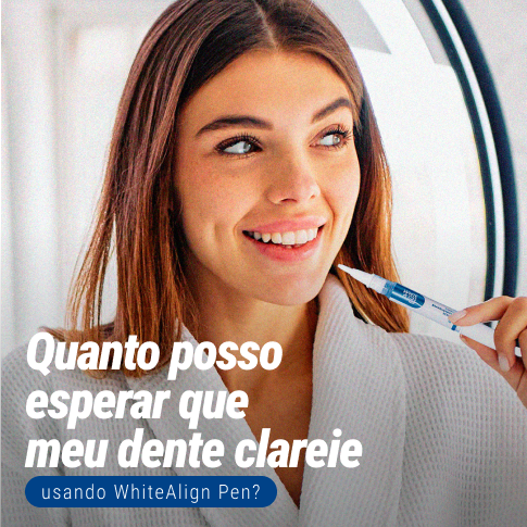 Quanto posso esperar que meu dente clareie usando WhiteAlign Pen?